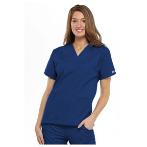 Tunique médicale femme Cherokee WorkWear Originals avec décolleté en V - Bleu Galaxie M
