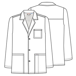 corto misto cotone Cherokee Lab Coats Revolutoin Tech bianco uomo con bottoni - XS