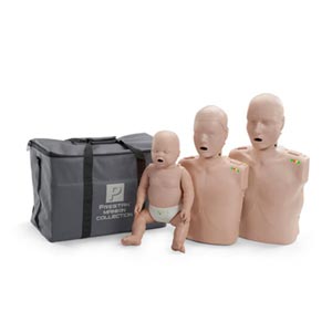 Conjunto de 3 manequins de treinamento (BLS / BLS-D) com bolsa de transporte