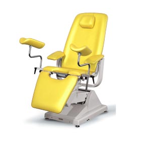Fauteuil gynécologique Ginex professionnel - avec porte-rouleau - jaune Parme