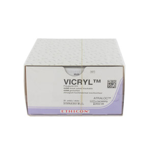 Suture assorbibili Ethicon Vicryl in polyglactin 910 ago 3/8 da 19 mm, USP 4/0 - bianco