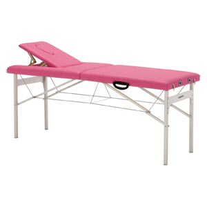 Table d’examen valise Barcelone en aluminium avec ouverture - rose fraise