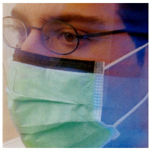 cirúrgica Maskop com viseira e elásticos - verde
