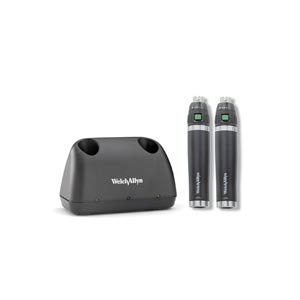 Caricabatterie Welch Allyn da tavolo universale completo di due manici al litio