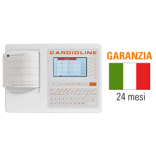 Cardioline ECG100S, elettrocardiografo a 12 derivazioni e 3/6 canali
