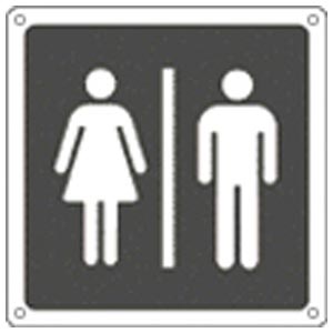 Cartello in alluminio a parete "Toilette Uomo/Donna"