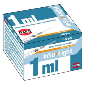 TUB 1 ml cône Luer central avec aiguille