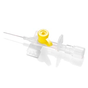 Aghi cannula Hemoflon con alette - 24G×19mm - giallo