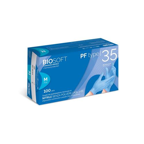 BIOSOFT PF Type 35 Guanti in nitrile senza polvere - L