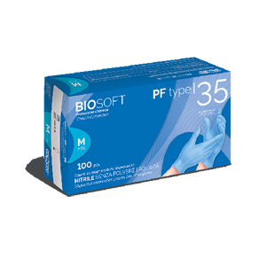 BIOSOFT PF Type 35 Guanti in nitrile senza polvere - L