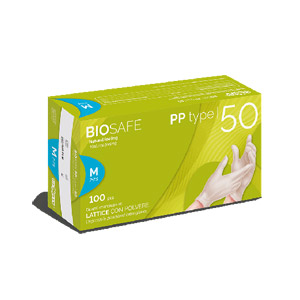 BIOSAFE type 50 Luvas de látex com pó - L