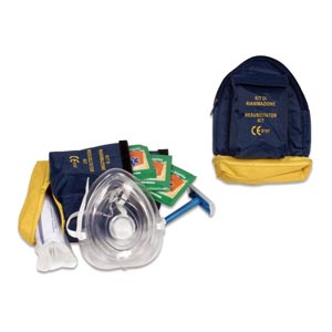 Kit pocket mask con accessori per defibrillatore