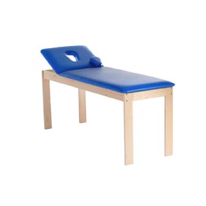 Table d’examen en bois Ponto avec dossier réglable - bleu