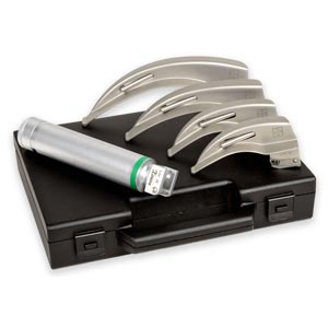 Conjunto de laringoscópio para adultos com 4 lâminas Mc-Intosh Gima Green - 1-2-3-4