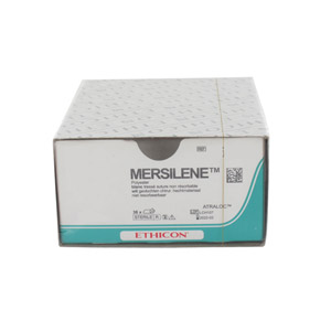 Suturas não absorvíveis Ethicon Mersilene - de fibra de poliéster, agulha 3/8 de 26 mm, USP 2/0 - branco