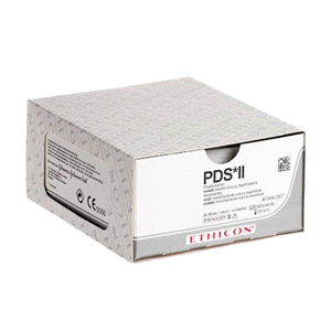 Ethicon PDS II em polidioxanona agulha 3/8 de 13 mm, USP 5/0 - fio 45 cm roxo