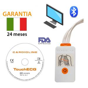 Cardioline TouchECG HD+ com software e capa protetora de silicone