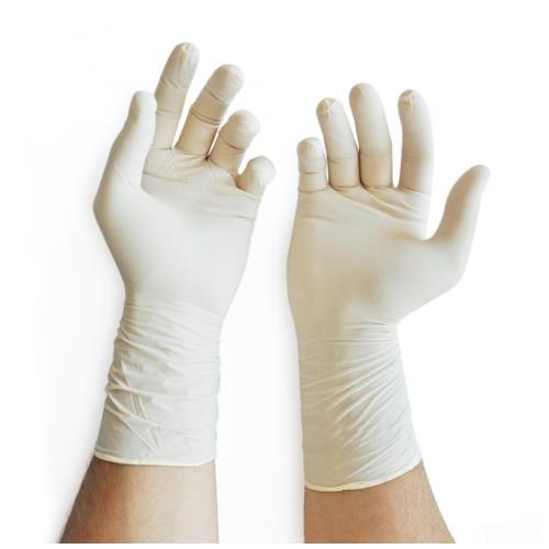 Coppia di guanti chirurgici sterili con polvere