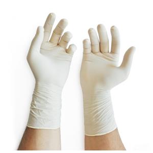Coppia di guanti chirurgici sterili con polvere