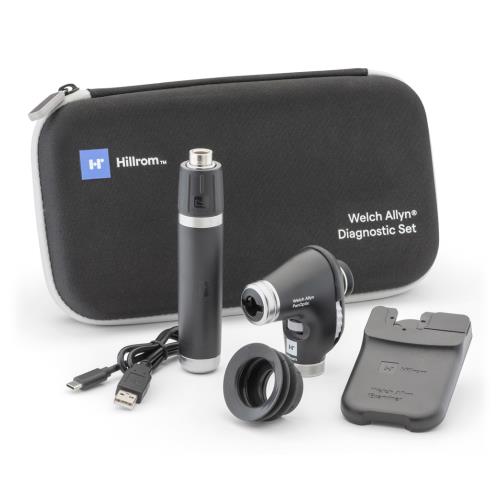 Set diagnostico Welch Allyn PanOptic Plus con manico ricaricabile USB, SmartBracket, coppetta oculare e astuccio rigido