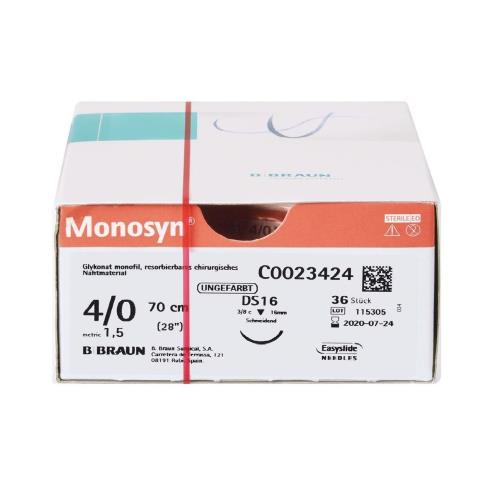 Monosyn suturas absorvíveis em gliconato