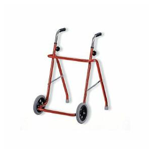 Deambulatore con 2 ruote per adulti - rosso - OUTLET