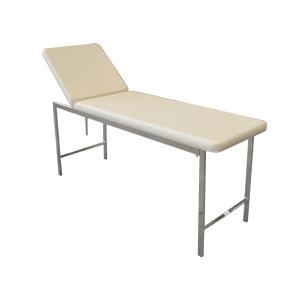 Lettino da visita classico in acciaio cromato - beige