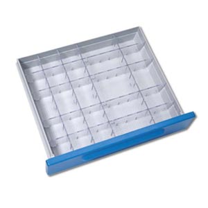 Divisorio cassetti 45 cm per carrelli Basic, Emergenza e Medicazione - 25 scomparti