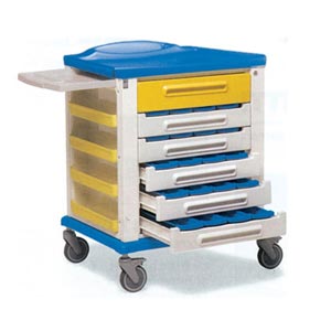 Carrello in tecnopolimero porta farmaci standard - 20 scomparti