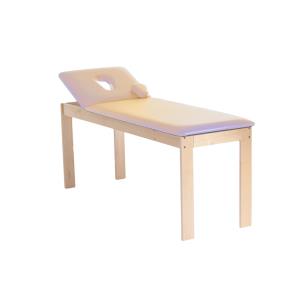 Table d’examen en bois Ponto avec dossier réglable - gris tourterelle