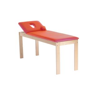 Table d’examen en bois Ponto avec dossier réglable - orange