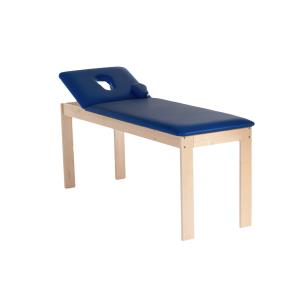 Table d’examen en bois Ponto avec dossier réglable - bleu foncé