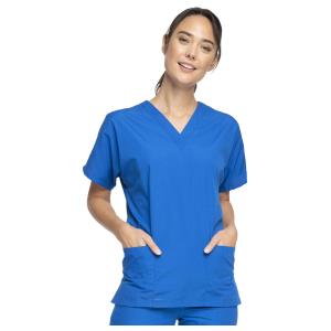 Tunique médicale femme Cherokee WorkWear Originals avec décolleté en V - bleu royal M