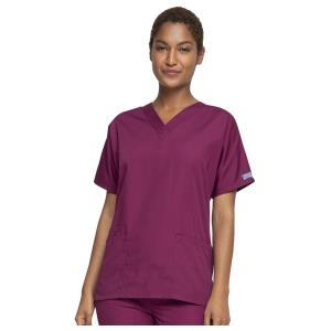 Tunique médicale femme Cherokee WorkWear Originals avec décolleté en V - pourpre M