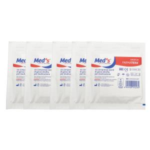 MED'S Farmatexa compresse garza cotone sterili - 10 × 10 cm - 100 buste da 25 compresse