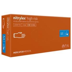 Guanti NITRYLEX HIGH RISK in nitrile ad elevato spessore senza polvere - medi
