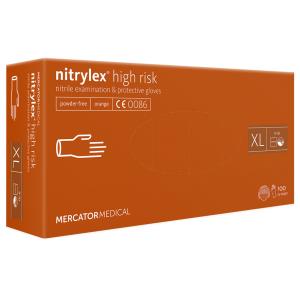 Guanti NITRYLEX HIGH RISK in nitrile ad elevato spessore senza polvere - extra large
