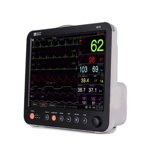 Monitor multiparamétrico GIMA K15 con pantalla táctil - ECG, RESP, TEMP, PANI, SpO2, PAI, EtCO2 opcional