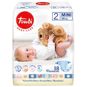 Trudi Baby Care Pannolini con adesivi - Taglia 2 Mini 3/6 kg