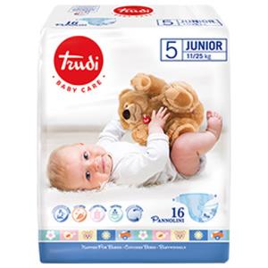 Trudi Baby Care Pannolini con adesivi - Taglia 5 Junior 11/25 kg