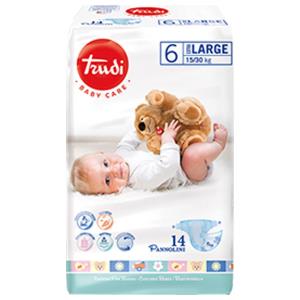 Trudi Baby Care Pannolini con adesivi - Taglia 6 Exta Large 15/30 kg